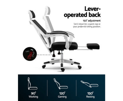 CORVINA RECLINING OFFICE COMPUTER  CHAIR  - BLACK & WHITE