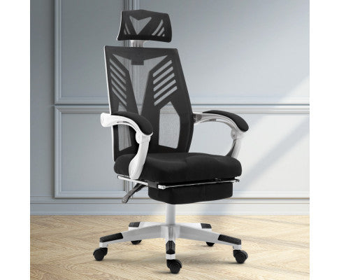 CORVINA RECLINING OFFICE COMPUTER  CHAIR  - BLACK & WHITE