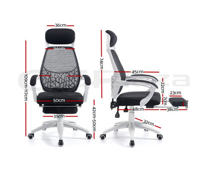 ASTERIA ADJUSTABLE OFFICE COMPUTER  CHAIR  - BLACK & WHITE