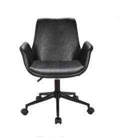 Marseille Gas Lift Leatherette Office Chair - Black