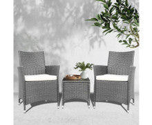 MALLORY 3 PIECE OUTDOOR WICKER LOUNGE SETTING - GREY