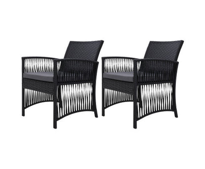 ALLEGRA (SET OF 2) OUTDOOR DINING CHAIR - BLACK