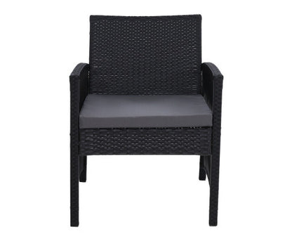 ALLEGRA (SET OF 2) OUTDOOR DINING CHAIR - BLACK