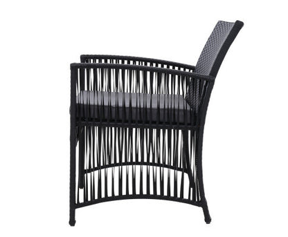 ALLEGRA (SET OF 2) OUTDOOR DINING CHAIR - BLACK