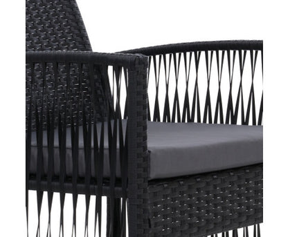 ALLEGRA (SET OF 2) OUTDOOR DINING CHAIR - BLACK