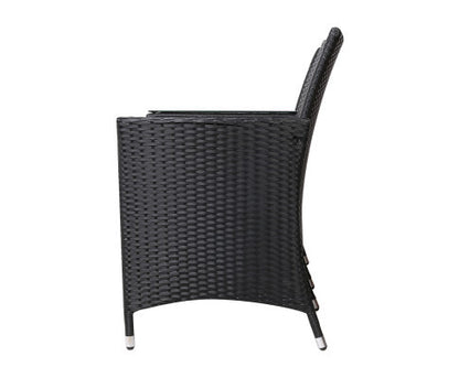 SHAIRA  OUTDOOR WICKER LOVESEAT - BLACK