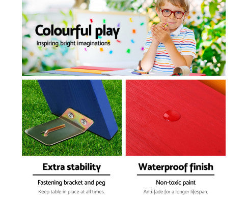 CAROLINE INDOOR/OUTDOOR KIDS WOODEN PICNIC SET - AS PICTURED