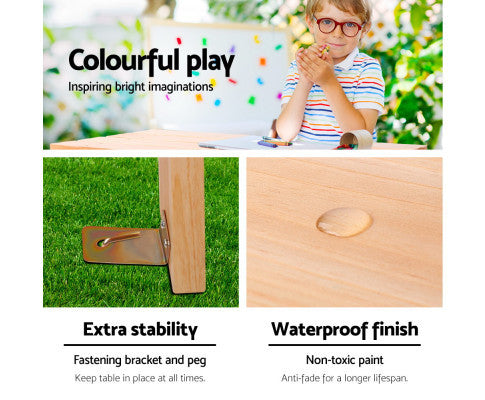 CAROLINE INDOOR/OUTDOOR KIDS WOODEN PICNIC SET - NATURAL
