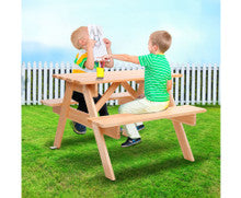 CAROLINE INDOOR/OUTDOOR KIDS WOODEN PICNIC SET - NATURAL