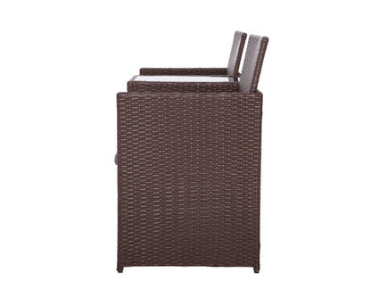 MYRTLE  OUTDOOR WICKER LOVESEAT - BROWN