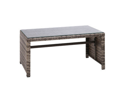 NORMA 4 PIECE OUTDOOR RATTAN  LOUNGE SETTING WITH STORAGE COVER - GREY