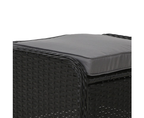 ALMIRA 5 PIECE OUTDOOR SUN LOUNGE SETTING - BLACK