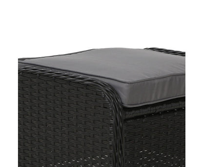 ALMIRA 5 PIECE OUTDOOR SUN LOUNGE SETTING - BLACK