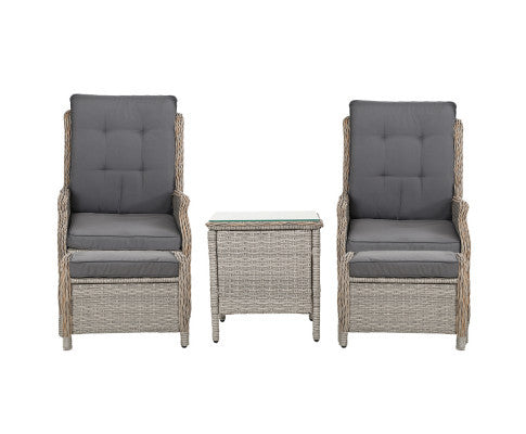 ALMIRA 5 PIECE OUTDOOR SUN LOUNGE SETTING - GREY