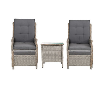 ALMIRA 5 PIECE OUTDOOR SUN LOUNGE SETTING - GREY