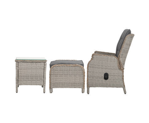ALMIRA 5 PIECE OUTDOOR SUN LOUNGE SETTING - GREY