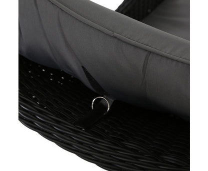ALMIRA (SET OF 2) OUTDOOR RECLINER SUN LOUNGE CHAIR - BLACK