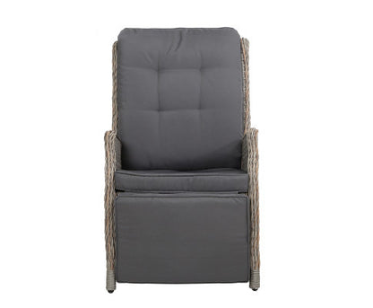 ALMIRA OUTDOOR RECLINER SUN LOUNGE CHAIR - GREY