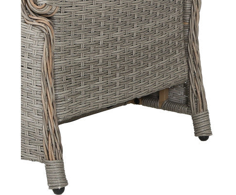ALMIRA OUTDOOR RECLINER SUN LOUNGE CHAIR - GREY