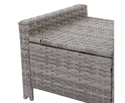 VALTINA OUTDOOR RECLINER LOUNGE CHAIR WITH OTTOMAN - GREY