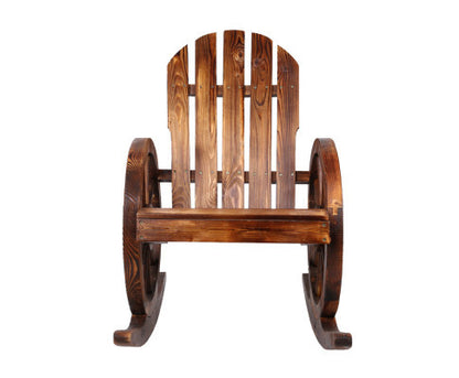 VARSHA OUTDOOR WOODEN WAGON ROCKING CHAIR - BROWN