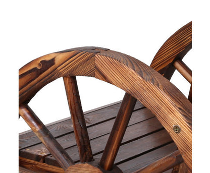 VARSHA OUTDOOR WOODEN WAGON ROCKING CHAIR - BROWN
