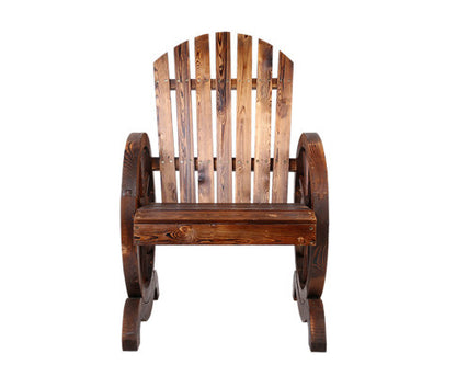 VARSHA OUTDOOR WOODEN WAGON CHAIR - BROWN