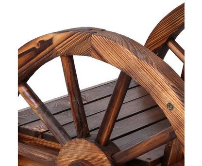 VARSHA OUTDOOR WOODEN WAGON CHAIR - BROWN
