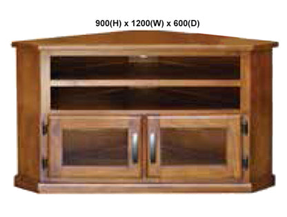 OHIO (AUSSIE MADE) 2 SLOT CORNER TV UNIT COLLECTION - ASSORTED STAINED COLOURS - STARTING FROM $699