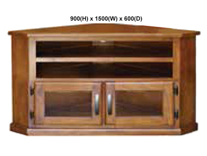 OHIO (AUSSIE MADE) 2 SLOT CORNER TV UNIT COLLECTION - ASSORTED STAINED COLOURS - STARTING FROM $699