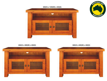 OHIO (AUSSIE MADE) TV UNIT WITH 2 DOORS COLLECTION - ASSORTED STAINED COLOURS - STARTING FROM $499