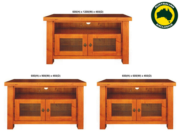 OHIO (AUSSIE MADE) TV UNIT WITH 2 DOORS COLLECTION - ASSORTED STAINED COLOURS - STARTING FROM $499