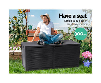 MAGNOLIA INDOOR/ OUTDOOR STORAGE BOX BENCH - BLACK