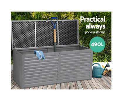 MAGNOLIA INDOOR/ OUTDOOR STORAGE BOX BENCH - DARK GREY