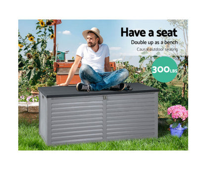 MAGNOLIA INDOOR/ OUTDOOR STORAGE BOX BENCH - DARK GREY