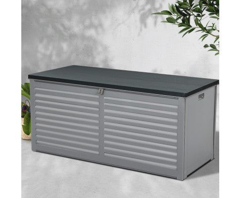 Magnolia Indoor/ Outdoor Storage Box Bench - Dark Grey