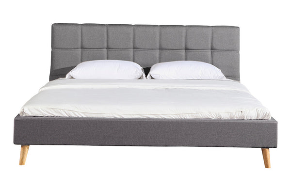 QUEEN OSCAR FABRIC BED - LIGHT GREY (PICTURED) OR DARK GREY