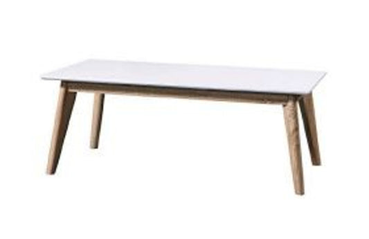 OSLO COFFEE TABLE TIMBER GRAIN VENEER - 600(W) X 1200(D) - WHITE