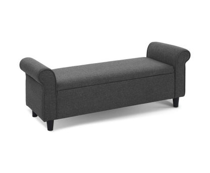 FARAMOND FABRIC BLANKET BOX OTTOMAN STORAGE - GREY