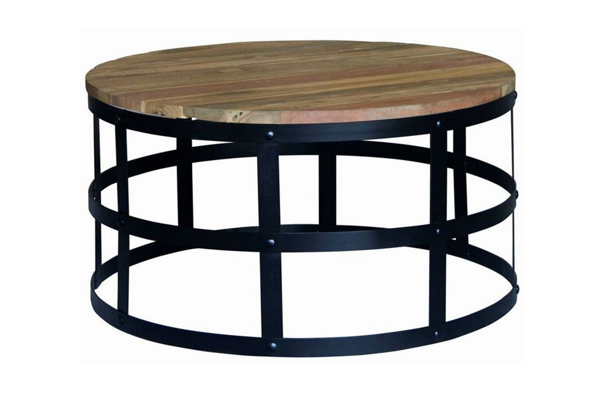 OVINE ROUND COFFEE ( CT 80 80 NUT)   - 800(W) X 800(D) - NATURAL TEAK