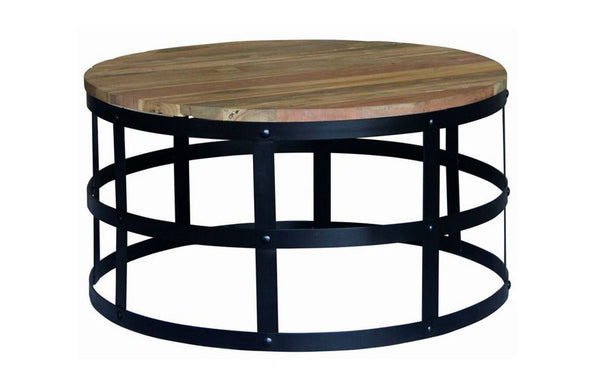 OVINE ROUND COFFEE ( CT 80 80 NUT)   - 800(W) X 800(D) - NATURAL TEAK