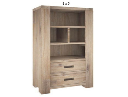 OYSTER BAY (AUSSIE MADE) BOOKSHELF WITH 2 DRAWERS COLLECTION - ASSORTED STAINED COLOURS - STARTING FROM $1199