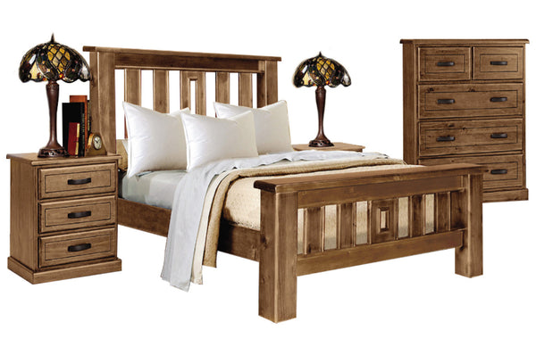 KING OAKLEY TIMBER BED FRAME - TUSCAN