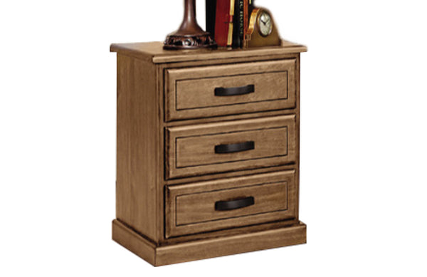 OAKLEY 3 DRAWER BEDSIDE TABLE - TUSCAN