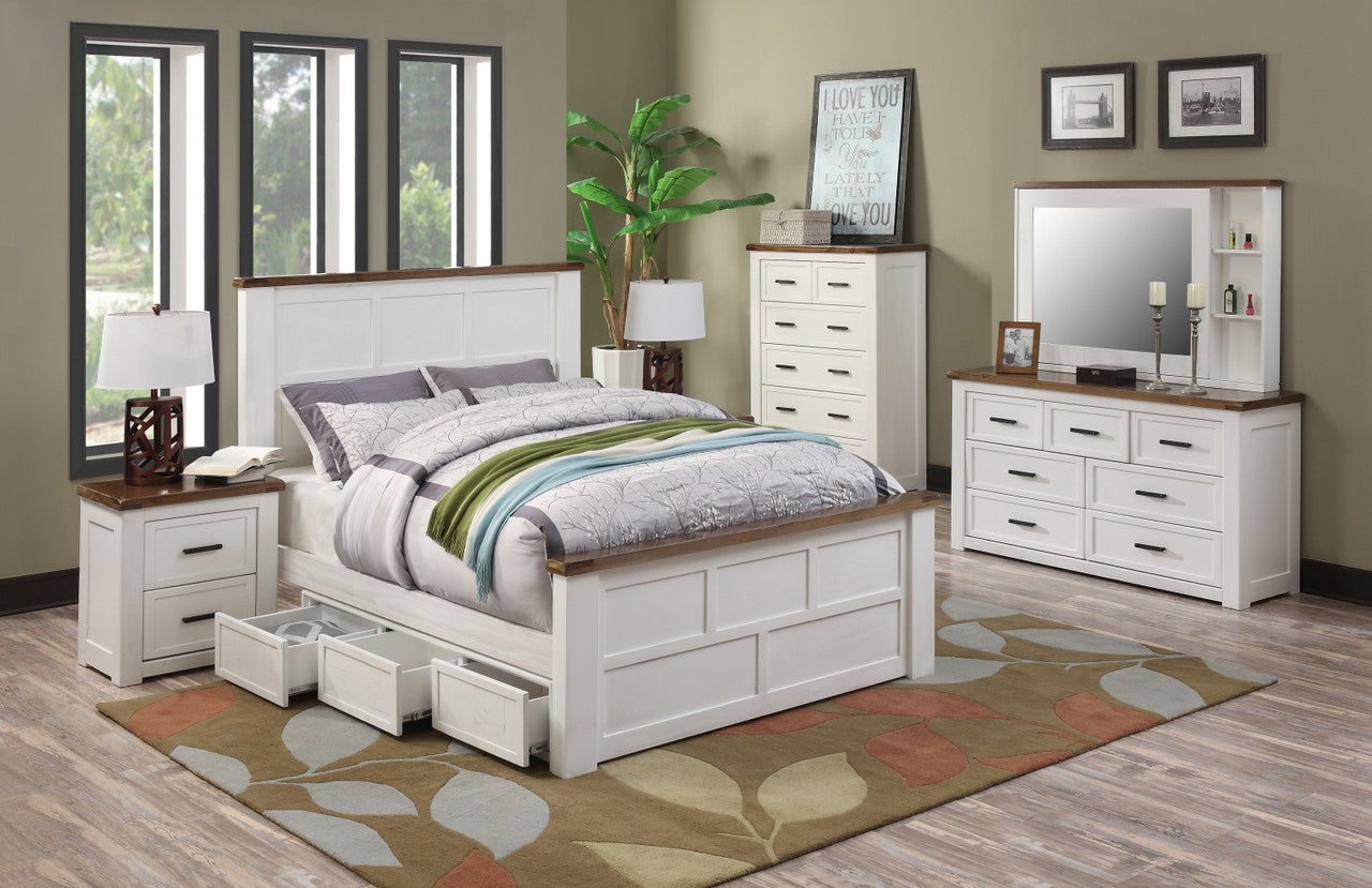 King Epcot (AUSSIE MADE) 5 Piece (DRESSER) Bedroom Suite With Underbed Storage - Assorted Painted Colours