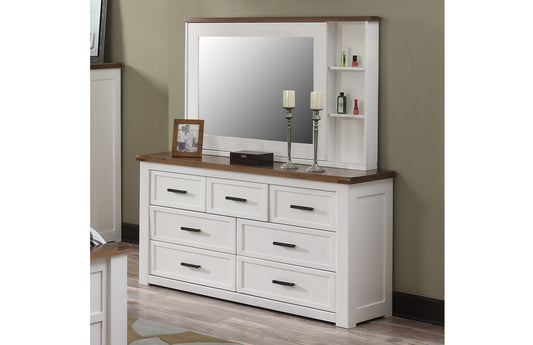Epcot (AUSSIE MADE) 7 Drawer Dressing Table With Sliding Mirror - 900/1900(H) X 1500(W) X 450(D) - Assorted Painted Colours