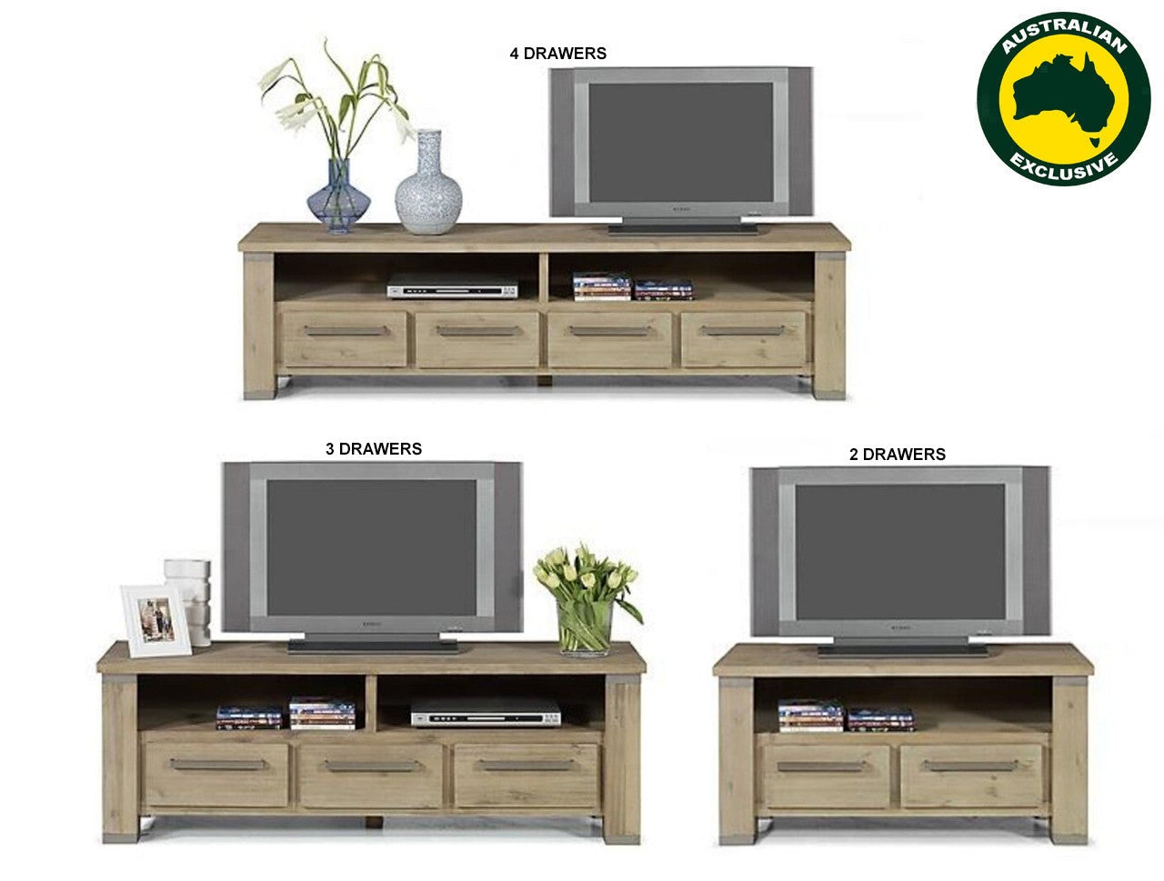 Odessa (AUSSIE MADE) Entertainment Unit Collection - Assorted Stained Colours
