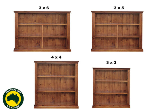 OHIO (AUSSIE MADE) LOWLINE BOOKCASE COLLECTION - ASSORTED COLOURS - STARTING FROM $429