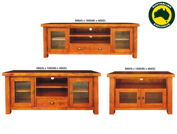 OHIO TV UNIT 2 DOORS COLLECTION - BLACKWOOD - STARTING FROM $449