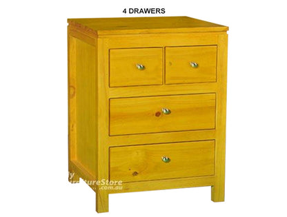 OLIVER (AUSSIE MADE) STRAIGHT BEDSIDE TABLE COLLECTION - ASSORTED STAINED COLOURS - STARTING FROM $399